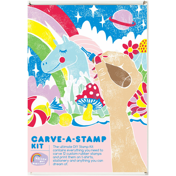 yellow owl carve a stamp kit 3