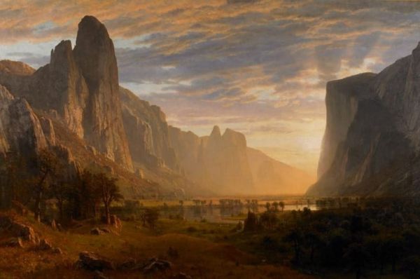 Albert Bierstadt, Looking Down Yosemite Valley